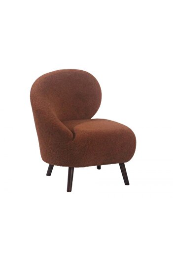 Danube Home Bowen Boucle Fabric Accent Chair - Dark Brown, Stylish 1-Seater - 74x66x86cm, 2-Year Warranty