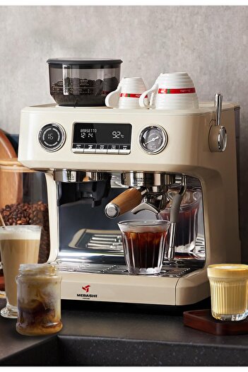 MEBASHI Espresso Coffee Machine with Coffee Grinder, 20 Bar Pressure Pump, LCD Screen, 8 Display Mod