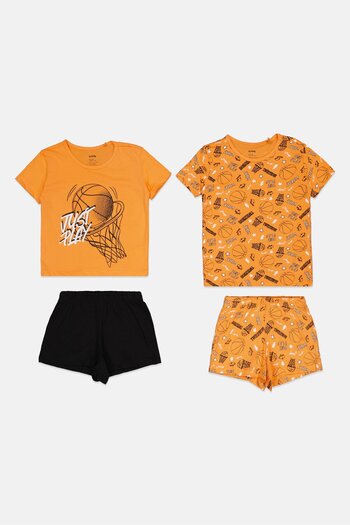Sinsay Toddlers Boy 2 Pairs Graphic Print T-Shirt And Short Pyjama Set, Multicolor