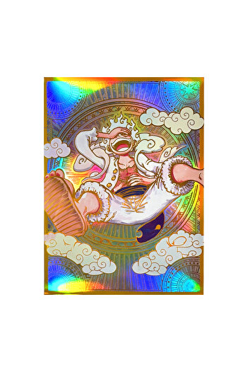 BANDAI 60 قطعة 60 قطعة 67×92 مم ONE PIECE Luffy Art Holographic Anime Card Sleeves Top Loading Board Game Card