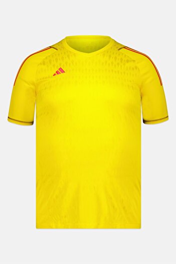 adidas Men Tall Fit Short Sleeve Tiro 23 Pro Goalkeeper Jersey, Yellow