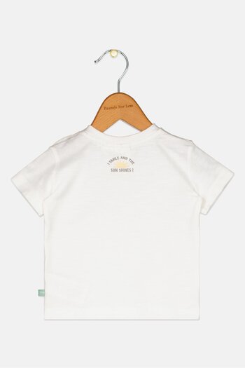 Feetje Toddlers Boy Crew Neck Short Sleeve Graphic Print T-Shirt, Off White