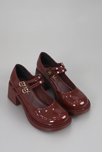 kajal ayakkabı Byl 502 High Heel Loafer with Double Belt Detail