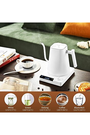 Generic KT10 PRO Electric Kettle 1L - Stainless Steel with Temperature Control Electric Kettle (White)