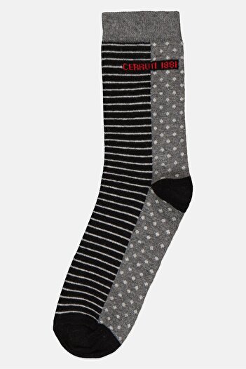 Cerruti 1881 Men 1 Pair Brand Logo Crew Socks, Multicolor