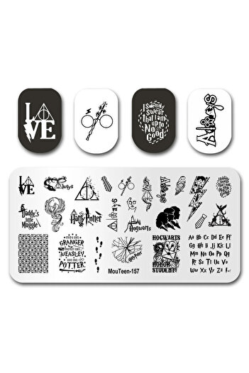 Miniso MouTeen157 Nail Stamping Plate Magic School Nail Stamp Plate For Nails Art MouTeen012