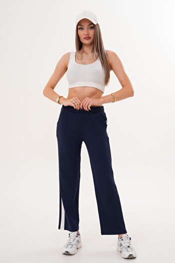 ŞİMAL Women's Side Stripe Detailed Single Bottom Tracksuit 255138 -