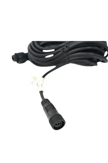 OEM Extension Cord 5 m for Christmas LED Installation, 220 Volts, Round Plug, Rubber, Black Cable