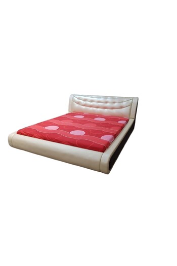 Dylan Design Bed upholstered in natural leather with eco-leather