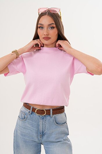 ŞİMAL Women's Half Fisherman Knitwear Knitted Short Sleeve Sweater 255174 -
