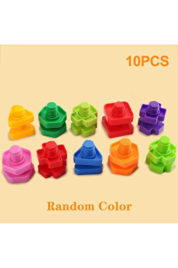 Choice 10PCS 10/20 PCS Set of Plastic Assembly Screw Building Blocks for Children, Montessori Shape and Col