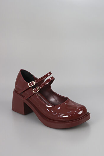kajal ayakkabı Byl 502 High Heel Loafer with Double Belt Detail