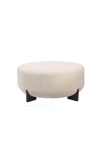 Danube Home Edlyn Boucle Fabric Ottoman - Cream Upholstered Seating with 2-Year Warranty - Stylish & Durable