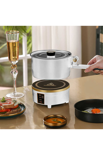 Generic Multifunctional Electric Cooker 2-in-1 Hot Pot & Frying Pan 2L – 750W (White)