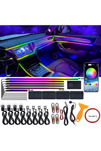 PARADOX SINCE 1992 Symphony 18 in 1 Ambient LED Lights Car Interior Dashboard, Front + Rear Doors, Handles, Floor Bluetooth