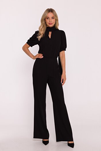 Stylove s421 Short-sleeved jumpsuit with bow tie