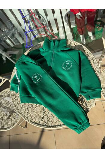 2kids2mom Girl's Laciel Paris Winter Clup 3 Thread Ribbed Fabric Bottom Top Tracksuit Set