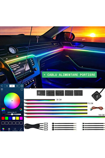 PARADOX SINCE 1992 Symphony 18 in 1 Ambient LED Lights for Car Interior Dashboard, Doors, Door Handles, Floor BLUETOOTH