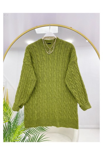 YEDİLALE Hair Braided Soft Zero Neck Tricot Clothing Sweater