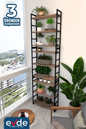 stickwood 9 Katlı Süper Kalite Siyah Kitaplık & Ayakkabılık, Banyo, Mutfak, Oyuncak Dolabı 5009