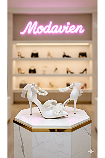 Modavien Women's 11 cm Bridal Shoes with Pearls