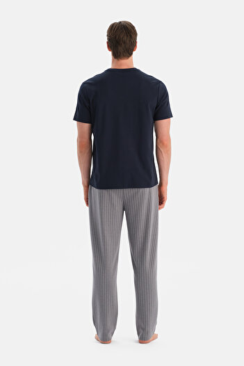 Dagi Gray Patterned Knitted Trousers