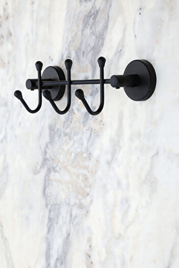 MultiStore Black 3 Row Hanger WC Hanger Bathroom Kitchen Organizer Hanger