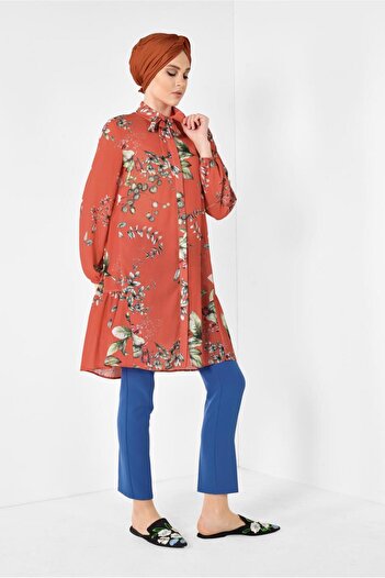 Alvina Flower Patterned Salaş Tunic 4910