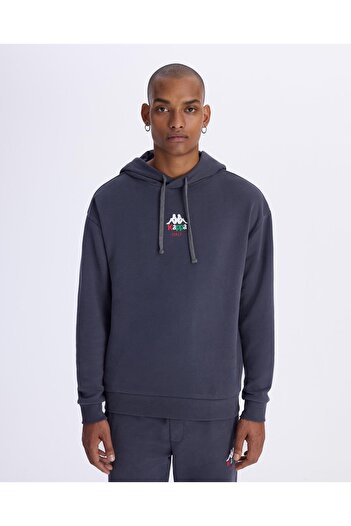 Kappa Автентична італійська худі Erkek Gri Comfort Fit Hoodie