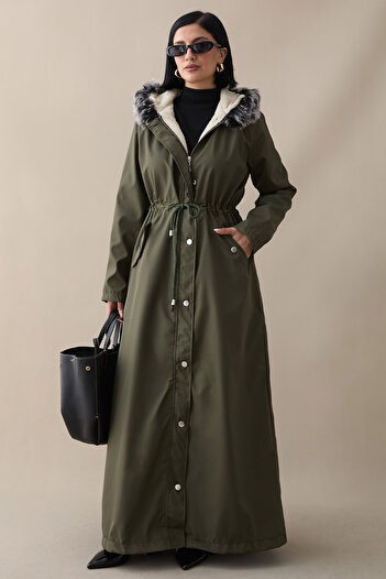 InStyle Furry Inside Fleece Long Coat 2002 - Khaki
