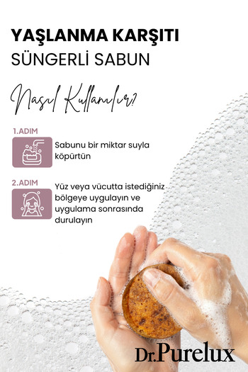 Dr.Purelux Anti-Aging and Anti-Wrinkle, Plumping Serum Effective - Sponge Soap with Peeling Effect