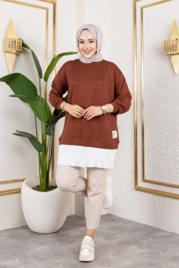 Moda MSK Women's Pleated Modal Fabric Tunic