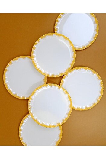 Glore Latte Gold Gilded Glass Serving Plate Set for 6 People 28089