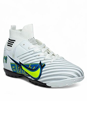 Twingo Celira Twg White High-Top Astroturf Men's Football Shoes