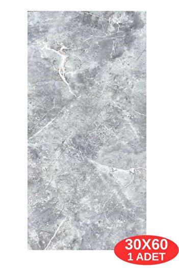 Renkli Duvarlar 60x30cm Toprak-Gri Mermer Desen Yapışkanlı Karavan Prefabrik Banyo Wc Duvar Kaplama Paneli CF-101