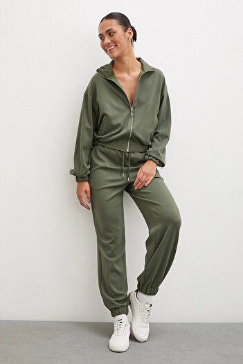 Never more Khaki Sweatpants - Elastic Pockets