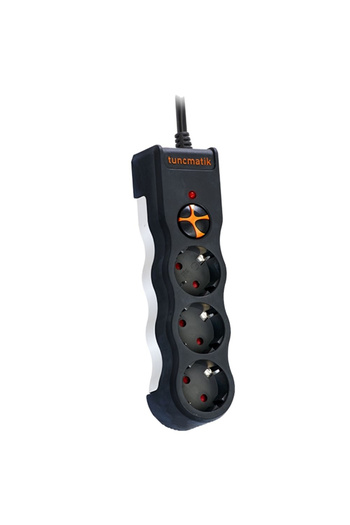 Tunçmatik TSK19010 Powersurge 3`lü 1050 Joule 1,5 Metre Kablolu Akım Korumalı Priz Siyah