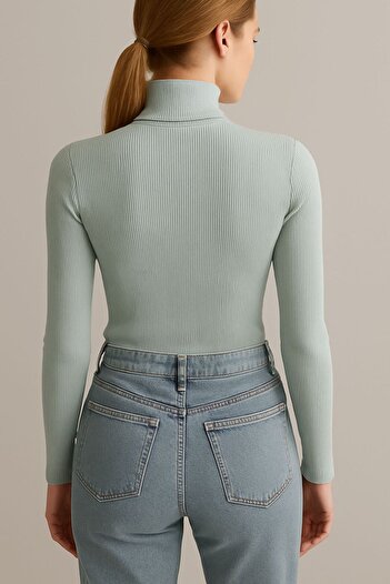 Starlight Unisex Premium Pamuklu Balıkçı Yaka Kaşkorse Şardonlu Slimfit Boğazlı Kazak