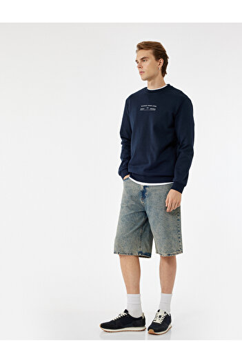 Koton Long Sleeve Cotton Crew Neck Printed Sweatshirt