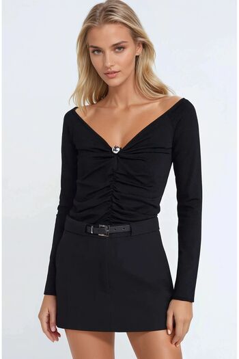 Hiccup Straight High Waist Mini Shorts Skirt