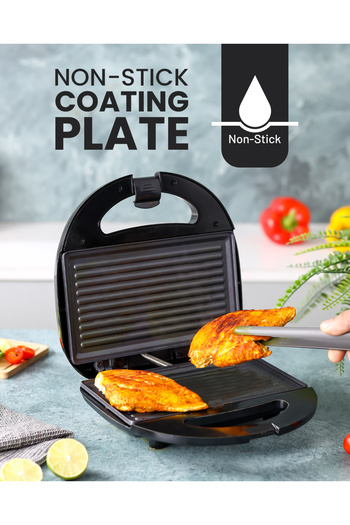 Olsenmark 2 Slice Grill Maker Omgm7013, 750w Sandwich Maker Non-stick Plates, 2 Year Warranty