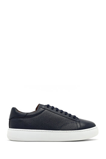Derimod Men's Navy Blue Lace-Up Thick Soled Leather Sneaker, Winter Sports Shoes 25Wfd8240Ft
