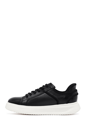 Derimod Men's Black Lace-Up Thick Soled Leather Sneaker 25Wfd694318