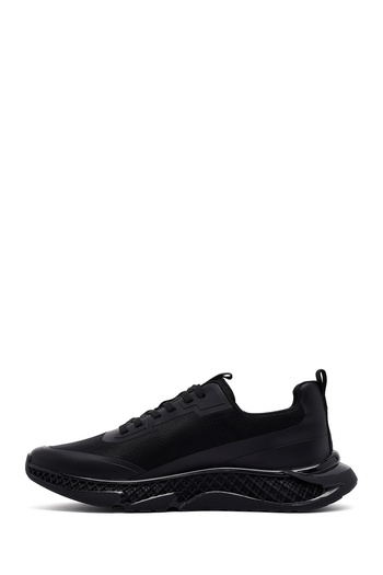 Derimod Erkek Siyah Bağcıklı Kalın Tabanlı Kumaş Sneaker 25WFD69446F