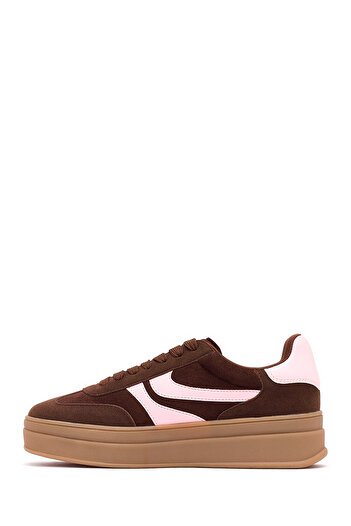 Derimod Women's Brown Lace-Up Thick Sole Sneaker, Winter Sports Shoes 25Afd430814