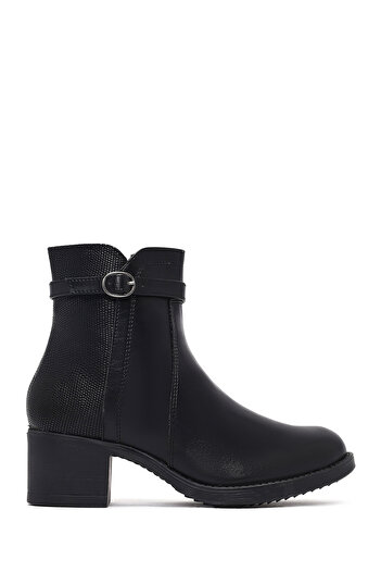 Derimod Women's Black Zippered Thick Heeled Boots 25Wfe400914