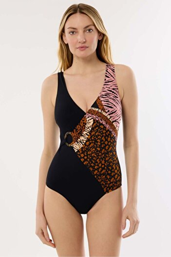 AYYILDIZ 4306 Model Brown Color Shaping Swimsuit