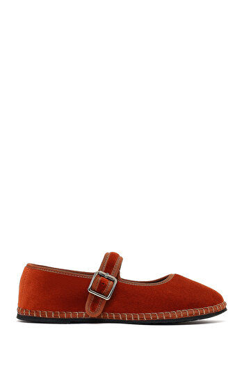 Derimod Women's Orange Buckle Fabric Ballerinas 25Afd20556F