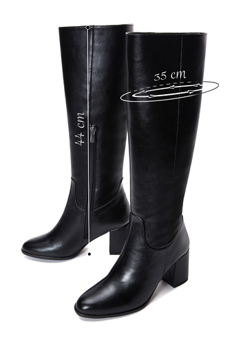 Derimod Women's Black Zippered Thick Heeled Boots 25Wfe250718