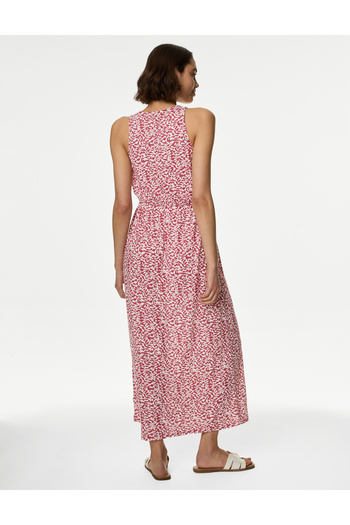 Marks & Spencer Desenli Midi Keten Elbise